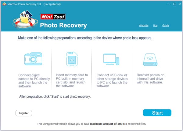 MiniTool Photo Recovery Free復元ソフト