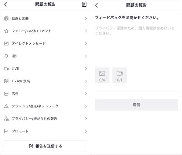 TikTokにデータを復元するリクエストを送信