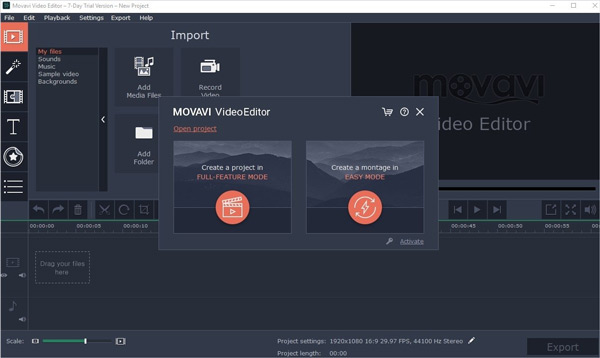 Movavi video editor